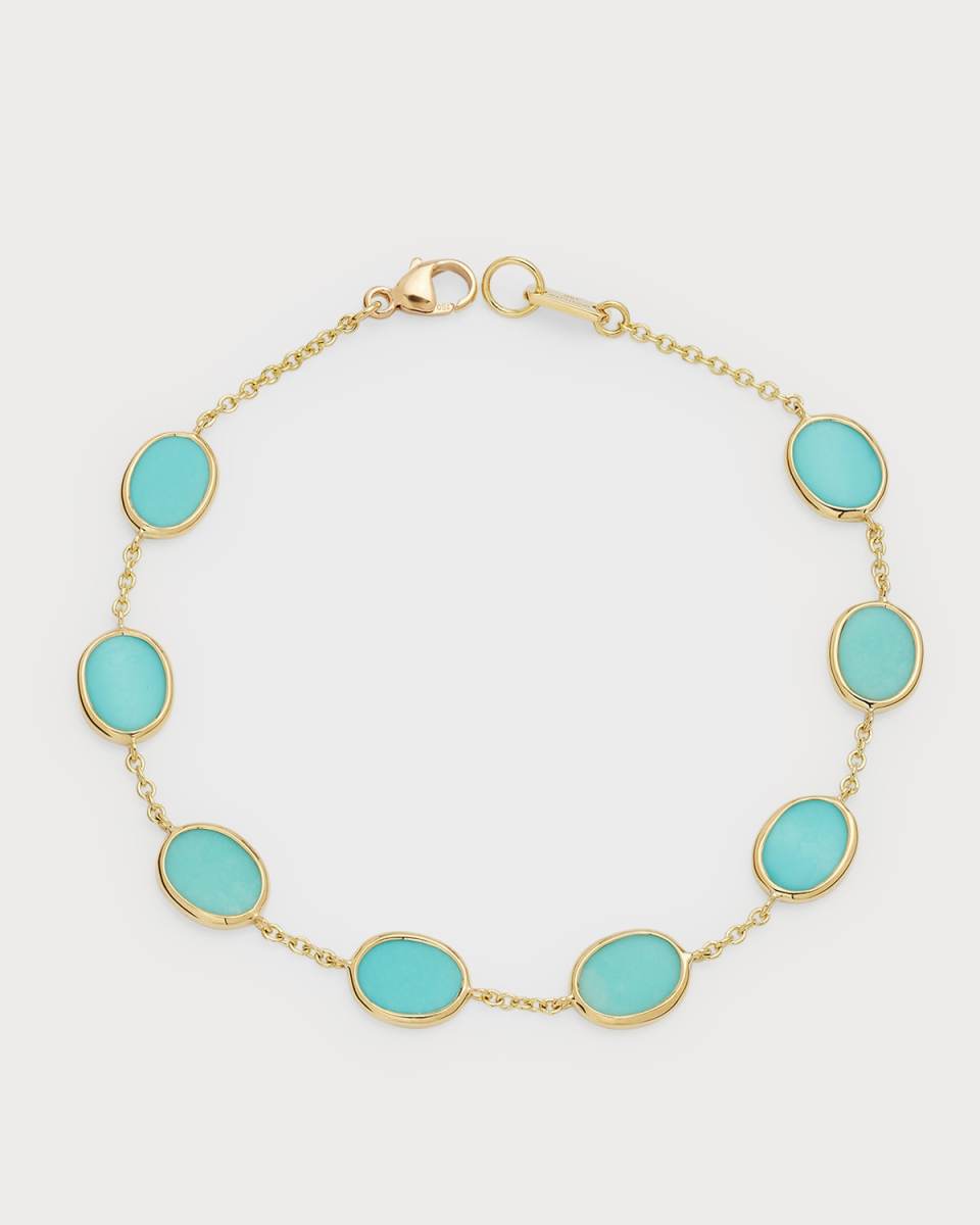 18k Polished Rock Candy Confetti Bracelet in Turquois